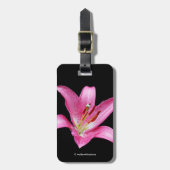 Elegant Pink Oriental Lily Lilium Stargazer Flower Bagagelabel (Voorkant verticaal)