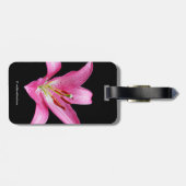 Elegant Pink Oriental Lily Lilium Stargazer Flower Bagagelabel (Achterkant horizontaal)