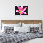 Elegant Pink Oriental Lily Lilium Stargazer Flower Canvas Afdruk (Insitu (Slaapkamer))