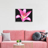 Elegant Pink Oriental Lily Lilium Stargazer Flower Canvas Afdruk (Insitu (Woonkamer))