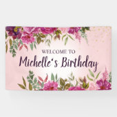 Elegant Pink Paars Floral Women's Girls Spandoek (Horizontaal)