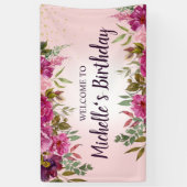 Elegant Pink Paars Floral Women's Girls Spandoek (Verticaal)