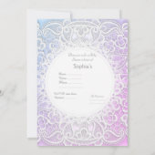 ELEGANT Pink paars LACE BABY SHOWER INVITATIE Kaart (Achterkant)