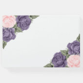 Elegant Pink Paars Silver Floral Memorial Funeral Gastenboek (Achterkant)