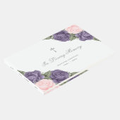 Elegant Pink Paars Silver Floral Memorial Funeral Gastenboek (Hoek)