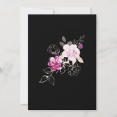 Elegant Pink Paarse Floral Wedding Kaart (Achterkant)