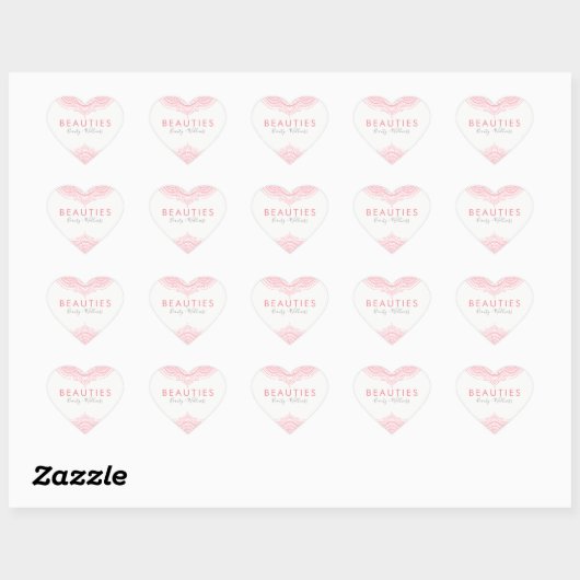 Elegant Pink  Paisley Lace Hart Sticker (Vel)