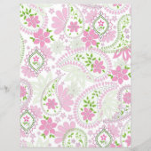 Elegant Pink Paisley Stylish Preppy Monogram (Achterkant)