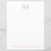 Elegant Pink Paisley Stylish Preppy Monogram (Voorkant)