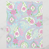 Elegant Pink Paisley Stylish Preppy Monogram (Achterkant)