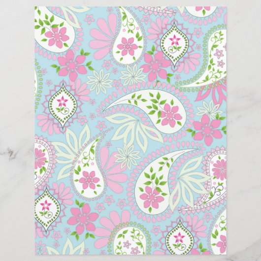 Elegant Pink Paisley Stylish Preppy Monogram (Achterkant)