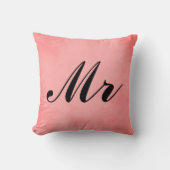 Elegant Pink Parchment Mr en Mrs. Kussen (Voorkant)