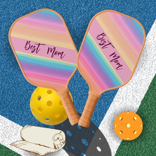 Elegant Pink Pastel Custom Gift for Mom or Grandma Pickleball Paddle