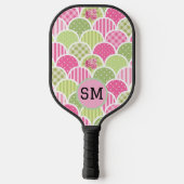 Elegant Pink Pastel Monogram Pattern For Her Pickleball Paddle (Achterkant)