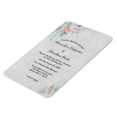 Elegant Pink Peach Flowers Bouquet Wedding Magneet (Linkerzijde)