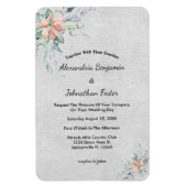 Elegant Pink Peach Flowers Bouquet Wedding Magneet (Verticaal)