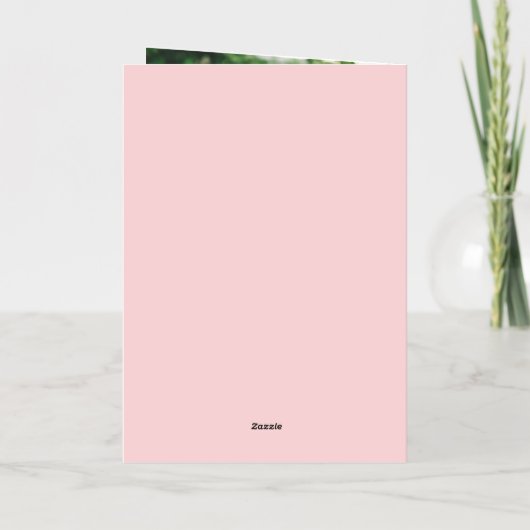 Elegant Pink Peonies 2 Foto Moederdag Folie Feestdagenkaart (Achterkant)