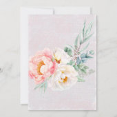 Elegant Pink Peonies Eucalyptus Brunch en Bubble Kaart (Achterkant)