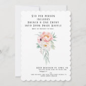 Elegant Pink Peonies Eucalyptus Brunch en Bubble Kaart (Achterkant)