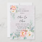 Elegant Pink Peonies Eucalyptus Weddenschap Kaart (Voorkant)