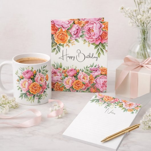 Elegant Pink Peonies Flower Tissue Paper Tissuepapier