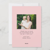 Elegant Pink Peonies Foto Moederdag Feestdagenkaart (Achterkant)