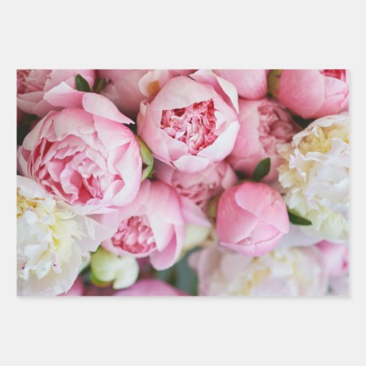 Elegant Pink Peonies Inpakpapier Vel (Voorkant 3)