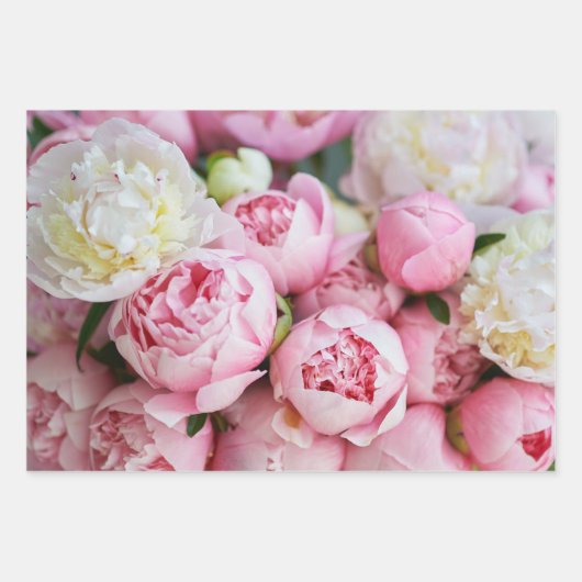 Elegant Pink Peonies Inpakpapier Vel (Voorkant 2)