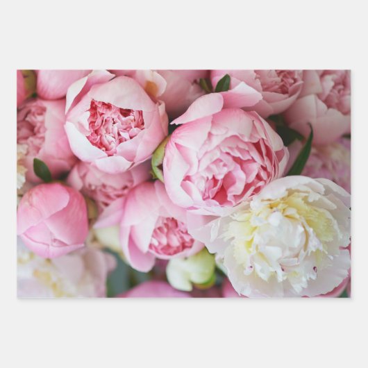 Elegant Pink Peonies Inpakpapier Vel (Voorkant)