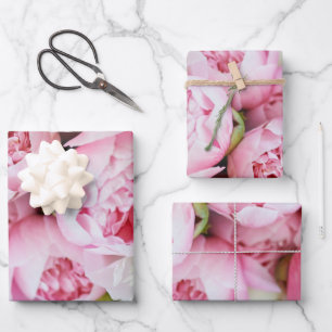 Elegant Pink Peonies Inpakpapier Vel