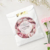 Elegant Pink Peonies Wedding Bedankzakje (Gezegeld)