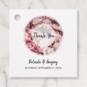 Elegant Pink Peonies Wedding Gift Bedankjes Labels (Voorkant)