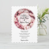 Elegant Pink Peonies Wedding Invitations Kaart (Staand voorkant)