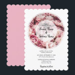 Elegant Pink Peonies Wedding Invitations Kaart<br><div class="desc">Dit ontwerp bevat een hoop roze pony-bloemen. De roze tonen van de pinda's samen met het witte semopake cirkelvormige lijst omringen de namen van de bruid en van de bruidegom. Peonies zijn een populaire selectie voor trouwbloemen, omdat ze elegantie en genade toevoegen. Een uniek ontwerp dat ideaal is voor een...</div>