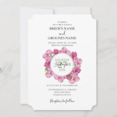 Elegant Pink Peonies Wedding Invitations Kaart (Voorkant)