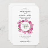 Elegant Pink Peonies Wedding Invitations Kaart (Voorkant / Achterkant)
