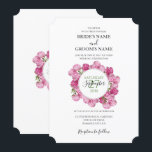 Elegant Pink Peonies Wedding Invitations Kaart<br><div class="desc">Dit ontwerp is voorzien van elegante roze pony-bloemen. De roze roze pinda's creëer een groot lijst rond de trouwdatum. De roze tinten van de perenbloemen en de groene creëer en elegante roestrijke tuintuin voelen zich. Aan de achterkant staat de pony floral wreath die de trouwdatum omcirkelt. Elegant huwelijksuitnodigingsontwerp met moderne...</div>