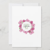 Elegant Pink Peonies Wedding Invitations Kaart (Achterkant)
