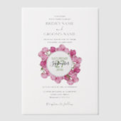 Elegant Pink Peonies Wedding Invitations Vellum Uitnodigingen (Voorkant)
