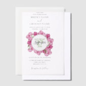 Elegant Pink Peonies Wedding Invitations Vellum Uitnodigingen (Offset)