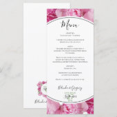Elegant Pink Peonies Wedding Menu (Voorkant / Achterkant)
