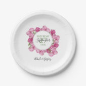 Elegant Pink Peonies Wedding Papieren Bordje (Voorkant)