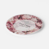 Elegant Pink Peonies Wedding Papieren Bordje (Gekanteld)