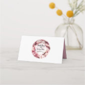 Elegant Pink Peonies Wedding Place Card Plaatskaartje (Achterkant)