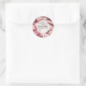 Elegant Pink Peonies Wedding Ronde Sticker (Tas)