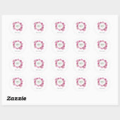 Elegant Pink Peonies Wedding Ronde Sticker (Vel)