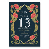 Elegant Pink Peony Art Nouveau Floral Wedding Kaart (Voorkant)