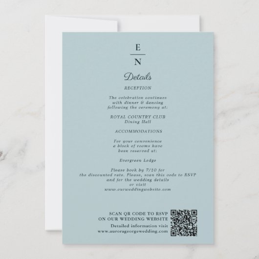 Elegant Pink Peony Art Nouveau QR Code Wedding Kaart (Achterkant)