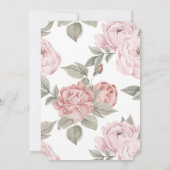 Elegant Pink Peony Baby's eerste verjaardag & Bapt Kaart (Achterkant)