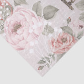 Elegant Pink Peony Blossom Key Decoupage Tissuepapier (Detail)